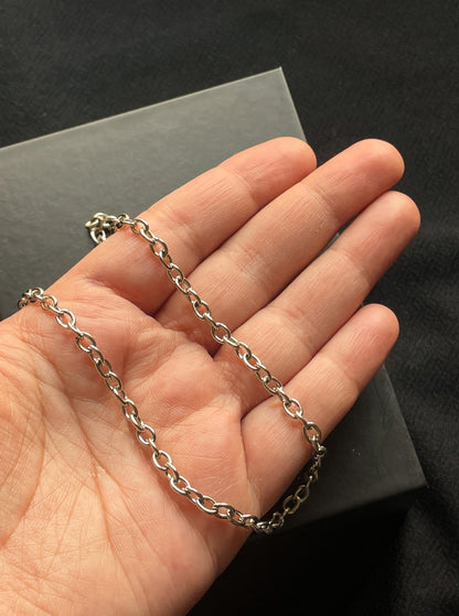 Thick Round Link Silver Chain