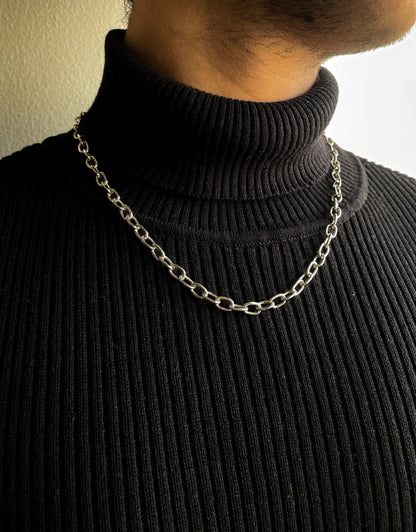 Thick Silver Stainless Steel Statement Link Chain