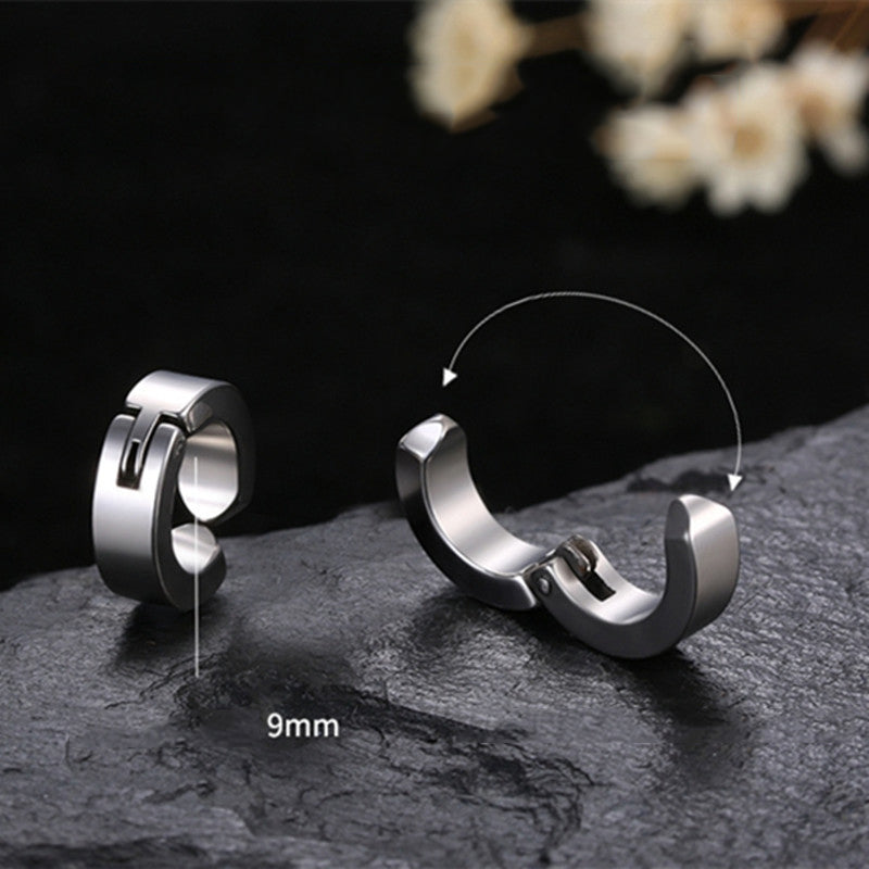 No Piercing Stainless Steel Silver Ear Cuff | Clip On Earring For Men