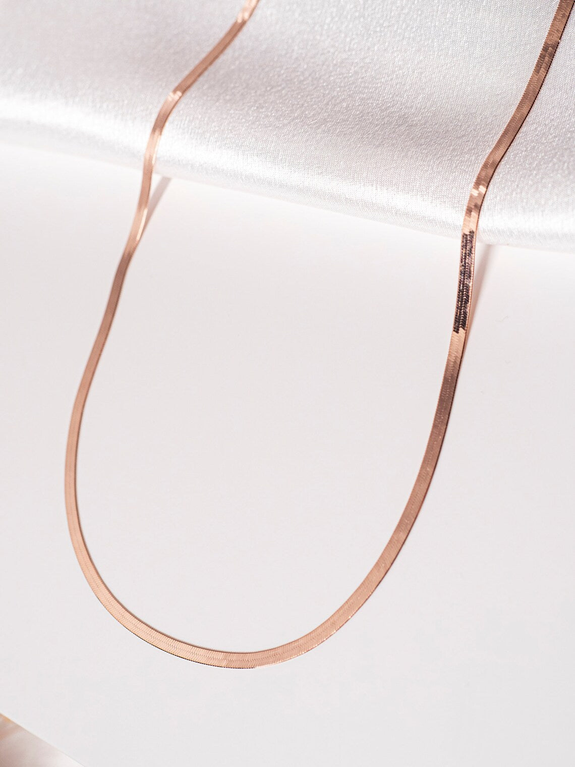 Snake Chain Necklace - Rose Gold