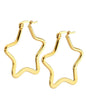 Anti Tarnish 18K Gold Star Hoop Earrings
